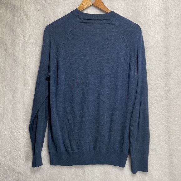 Paul Smith Sweater Medium Blue Merino Wool Silk Cashmere Blend Made in Italy - Picture 9 of 10